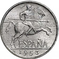 Large Obverse for 5 Céntimos 1953 coin