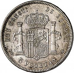 Large Reverse for 5 Pesetas 1877 coin