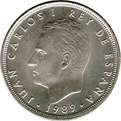 Large Obverse for 5 Pesetas 1989 coin