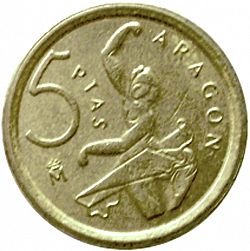 Large Obverse for 5 Pesetas 1994 coin