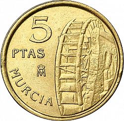 Large Reverse for 5 Pesetas 1999 coin