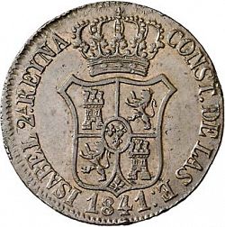 Large Obverse for 6 Cuartos 1841 coin
