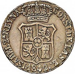 Large Obverse for 6 Cuartos 1842 coin