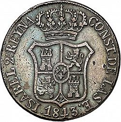 Large Obverse for 6 Cuartos 1843 coin