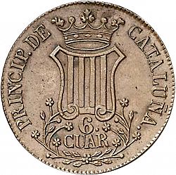 Large Reverse for 6 Cuartos 1838 coin