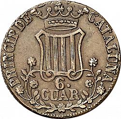 Large Reverse for 6 Cuartos 1842 coin