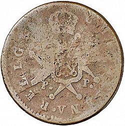 Large Reverse for 6 Maravedies 1819 coin