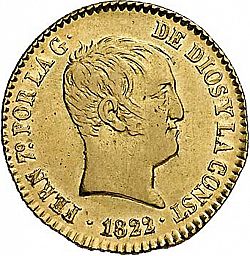 Large Obverse for 80 Reales 1822 coin