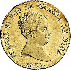 Large Obverse for 80 Reales 1835 coin