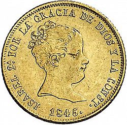 Large Obverse for 80 Reales 1845 coin