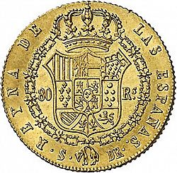 Large Reverse for 80 Reales 1837 coin