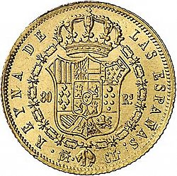 Large Reverse for 80 Reales 1843 coin