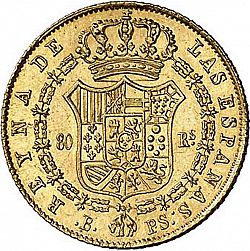 Large Reverse for 80 Reales 1845 coin