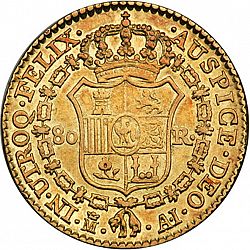 Large Reverse for 80 Reales 1811 coin