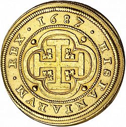 Large Reverse for 8 Escudos 1687 coin