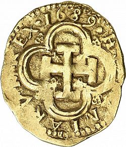 Large Reverse for 8 Escudos 1689 coin