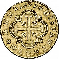 Large Reverse for 8 Escudos 1699 coin