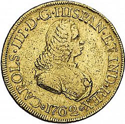 Large Obverse for 8 Escudos 1762 coin