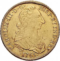 Large Obverse for 8 Escudos 1765 coin