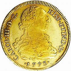 Large Obverse for 8 Escudos 1773 coin