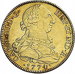 Large Obverse for 8 Escudos 1774 coin