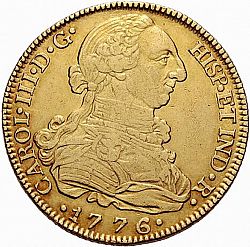 Large Obverse for 8 Escudos 1776 coin