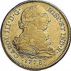 Large Obverse for 8 Escudos 1778 coin