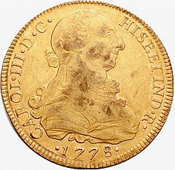 Large Obverse for 8 Escudos 1778 coin