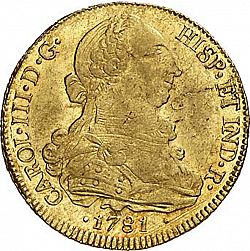Large Obverse for 8 Escudos 1781 coin