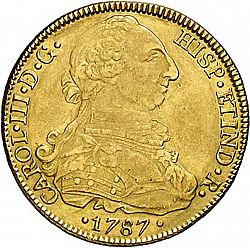 Large Obverse for 8 Escudos 1787 coin