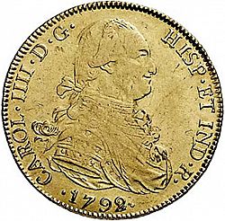 Large Obverse for 8 Escudos 1792 coin