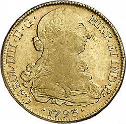 Large Obverse for 8 Escudos 1793 coin