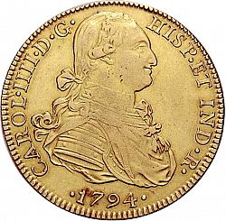 Large Obverse for 8 Escudos 1794 coin