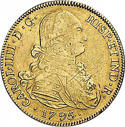 Large Obverse for 8 Escudos 1795 coin