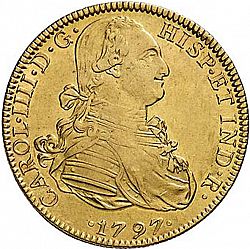 Large Obverse for 8 Escudos 1797 coin