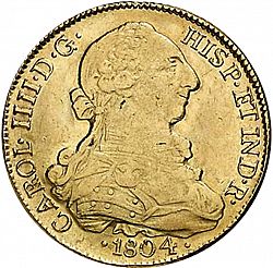 Large Obverse for 8 Escudos 1804 coin