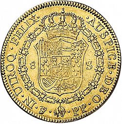 Large Reverse for 8 Escudos 1795 coin