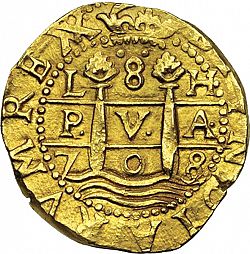 Large Obverse for 8 Escudos 1708 coin