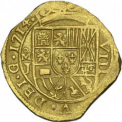 Large Obverse for 8 Escudos 1714 coin