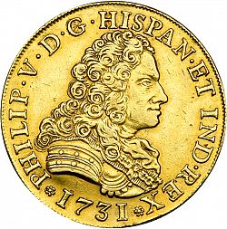Large Obverse for 8 Escudos 1731 coin