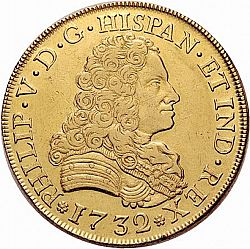 Large Obverse for 8 Escudos 1732 coin