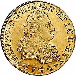Large Obverse for 8 Escudos 1744 coin