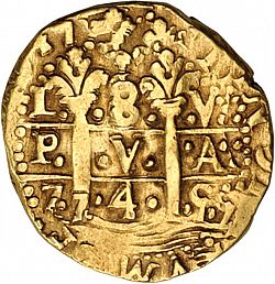 Large Obverse for 8 Escudos 1745 coin