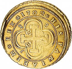 Large Reverse for 8 Escudos 1702 coin