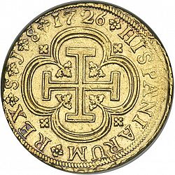 Large Reverse for 8 Escudos 1726 coin