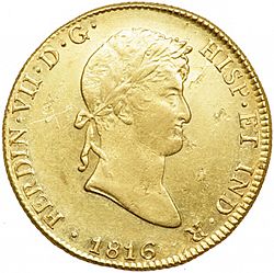 Large Obverse for 8 Escudos 1816 coin