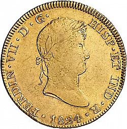 Large Obverse for 8 Escudos 1824 coin
