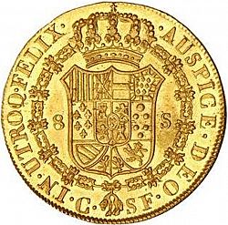 Large Reverse for 8 Escudos 1814 coin