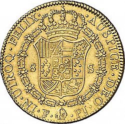 Large Reverse for 8 Escudos 1824 coin