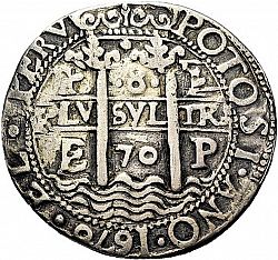 Large Obverse for 8 Reales 1670 coin